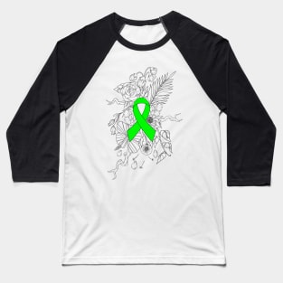 Mental health awareness green ribbon black Baseball T-Shirt